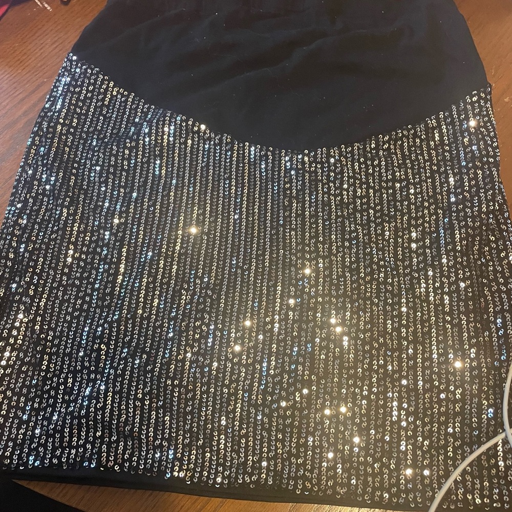 SHEIN Black and Silver Sequin Skirt-Women’s large